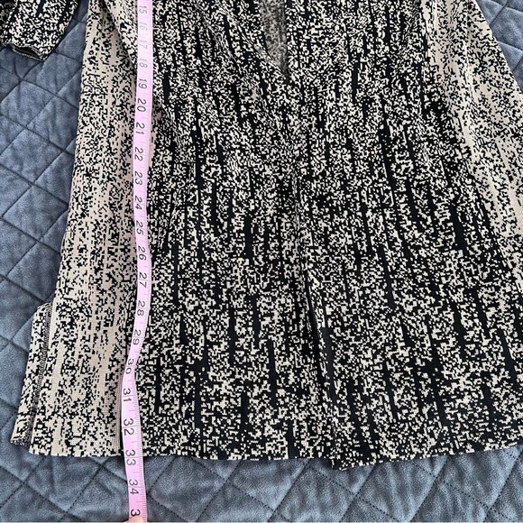 Ming Wang Cardigan Women Small Sweater Mid Length Tan Black 3/4 Sleeve Knit B6 - Picture 9 of 11